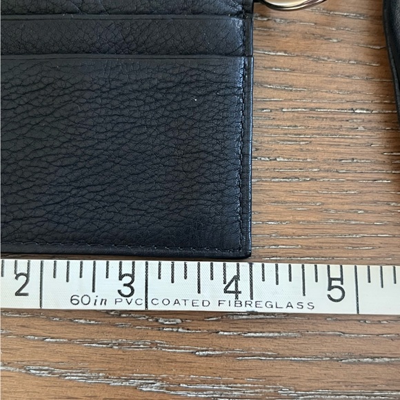 Fossil Black Floral Embossed Leather Key Pouch Wallet with ID Card Holder - Picture 8 of 11